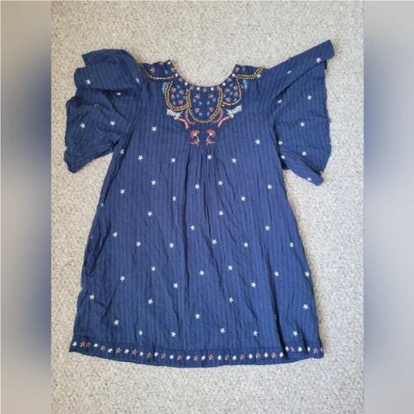 Anthropologie Embroidered Beaded Mini Dress Oversized size XS - Picture 9 of 9